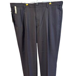 Haggar Mens Classic Fit Dress Pants 42W X 30L Solid Gab Dark Grey NWT